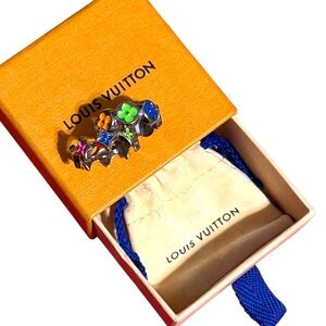 Louis Vuitton MNG Party Set Of 2 Rings Size Medium Silver Tone NIB